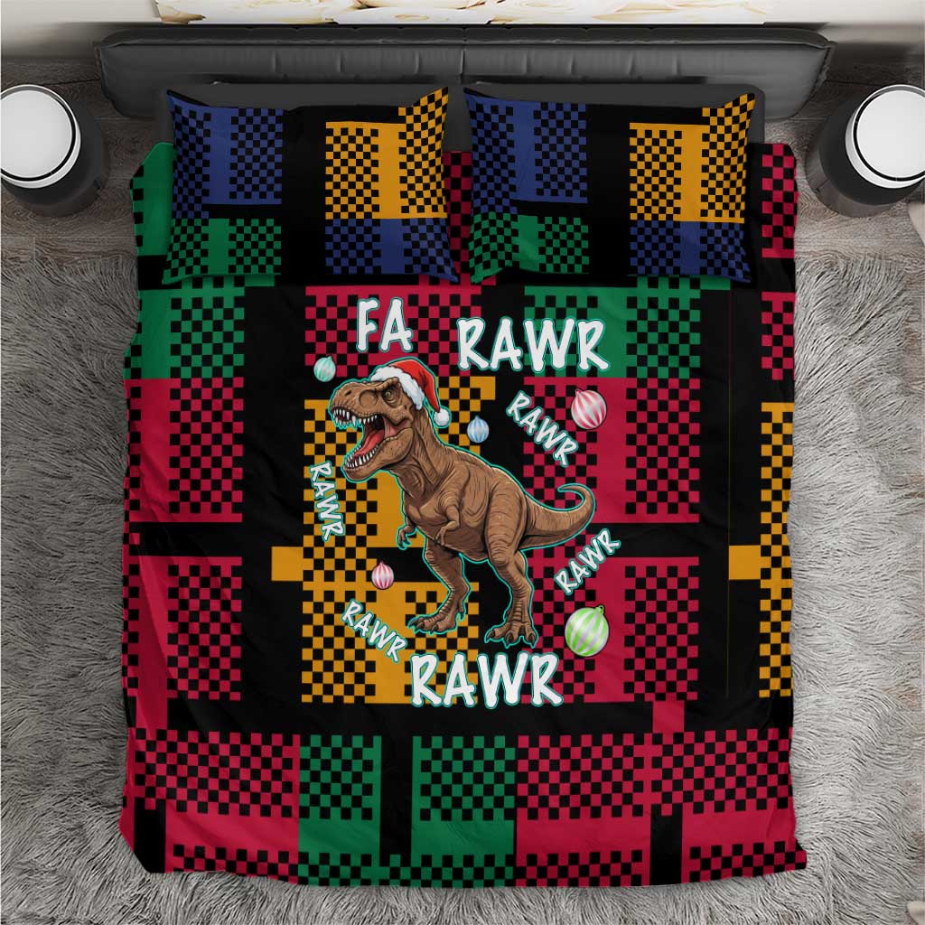 Christmas T Rex Rawr Rawr Rawr Bedding Set Xmas Holiday Patterns - Wonder Print Shop