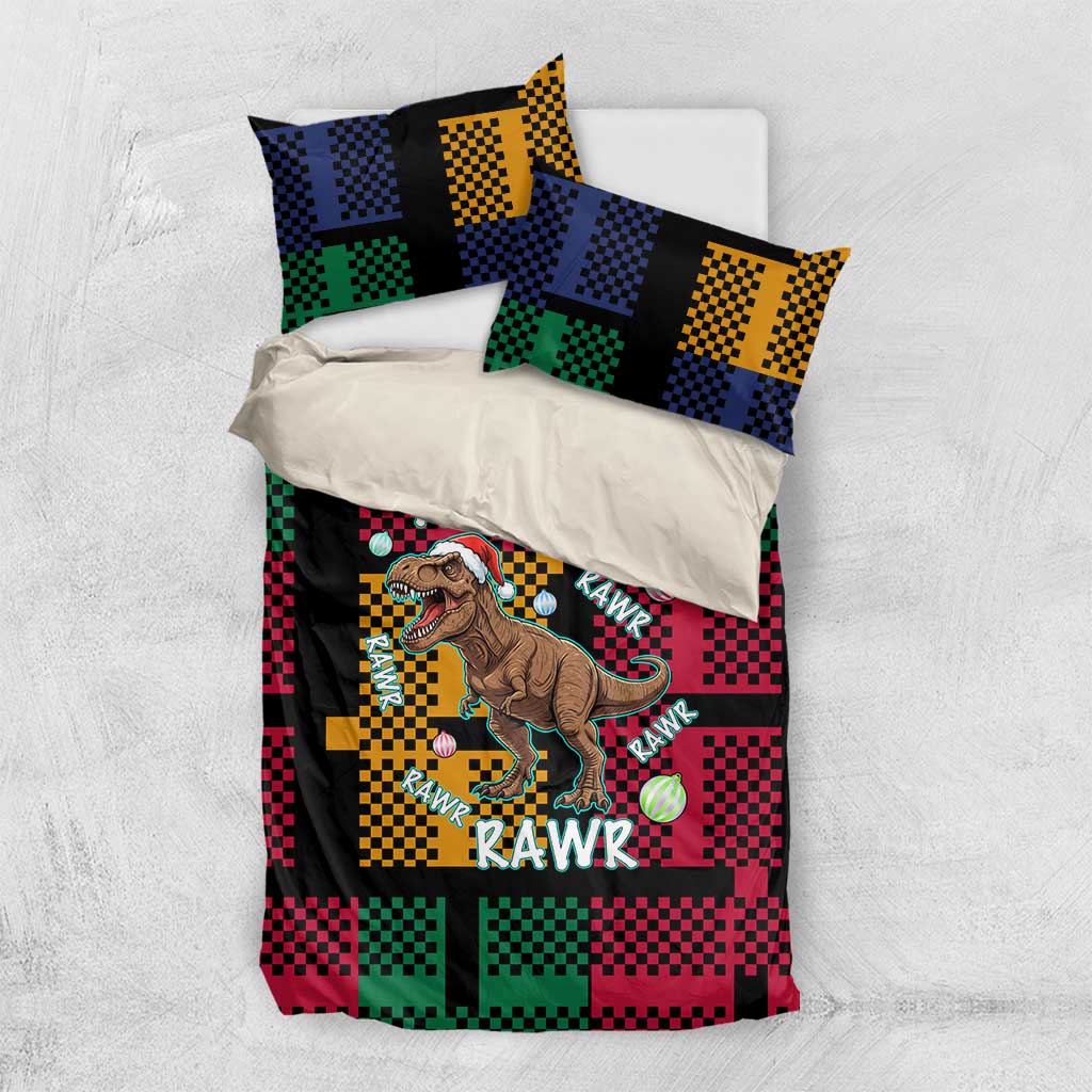 Christmas T Rex Rawr Rawr Rawr Bedding Set Xmas Holiday Patterns - Wonder Print Shop