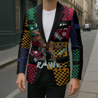 Christmas T Rex Rawr Rawr Rawr Blazer Xmas Holiday Patterns - Wonder Print Shop