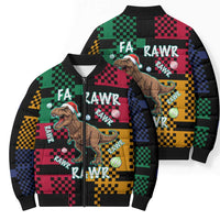 Christmas T Rex Rawr Rawr Rawr Bomber Puffer Jacket Xmas Holiday Patterns - Wonder Print Shop