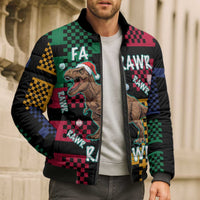Christmas T Rex Rawr Rawr Rawr Bomber Puffer Jacket Xmas Holiday Patterns - Wonder Print Shop