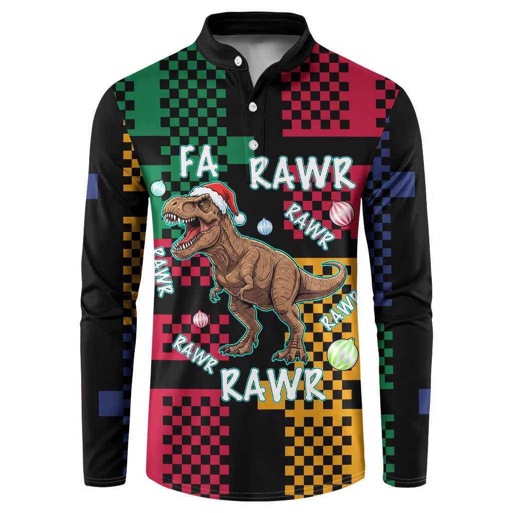 Christmas T Rex Rawr Rawr Rawr Button Sweatshirt Xmas Holiday Patterns - Wonder Print Shop