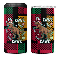Christmas T Rex Rawr Rawr Rawr 4 in 1 Can Cooler Tumbler Xmas Holiday Patterns - Wonder Print Shop