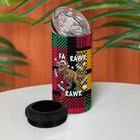 Christmas T Rex Rawr Rawr Rawr 4 in 1 Can Cooler Tumbler Xmas Holiday Patterns - Wonder Print Shop