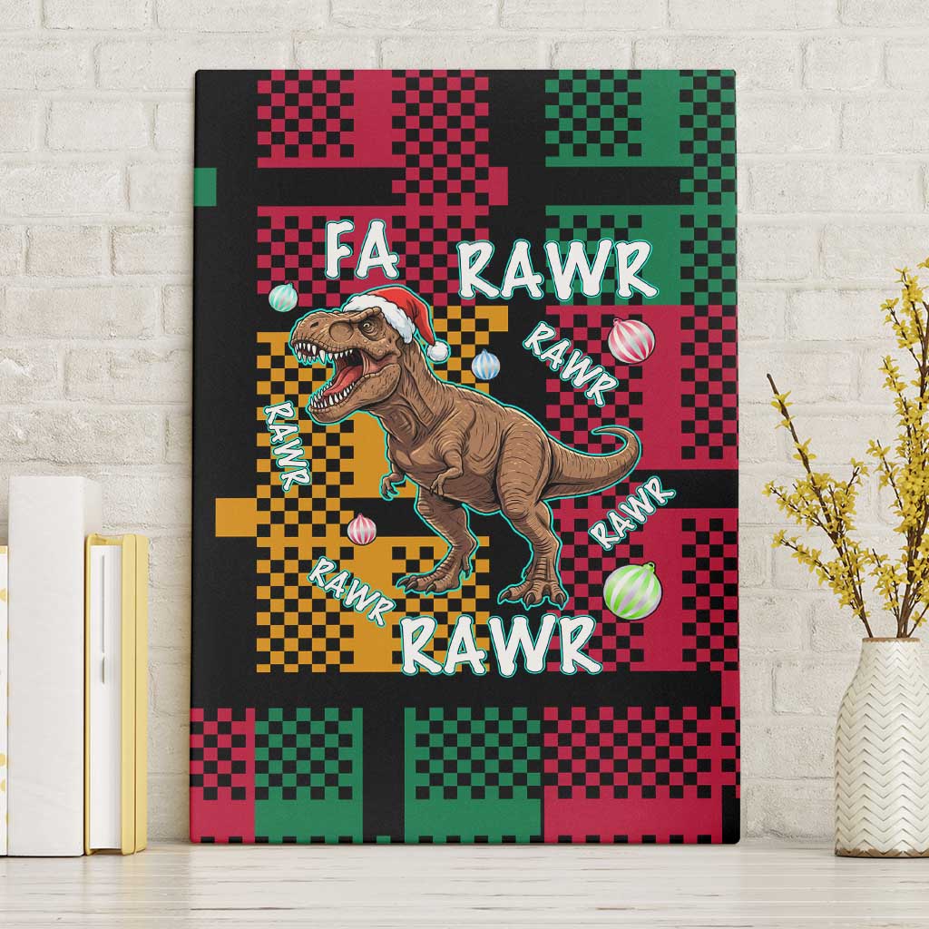 Christmas T Rex Rawr Rawr Rawr Canvas Wall Art Xmas Holiday Patterns - Wonder Print Shop