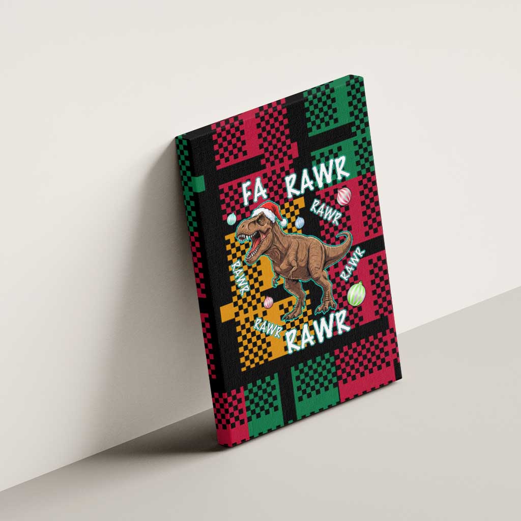 Christmas T Rex Rawr Rawr Rawr Canvas Wall Art Xmas Holiday Patterns - Wonder Print Shop