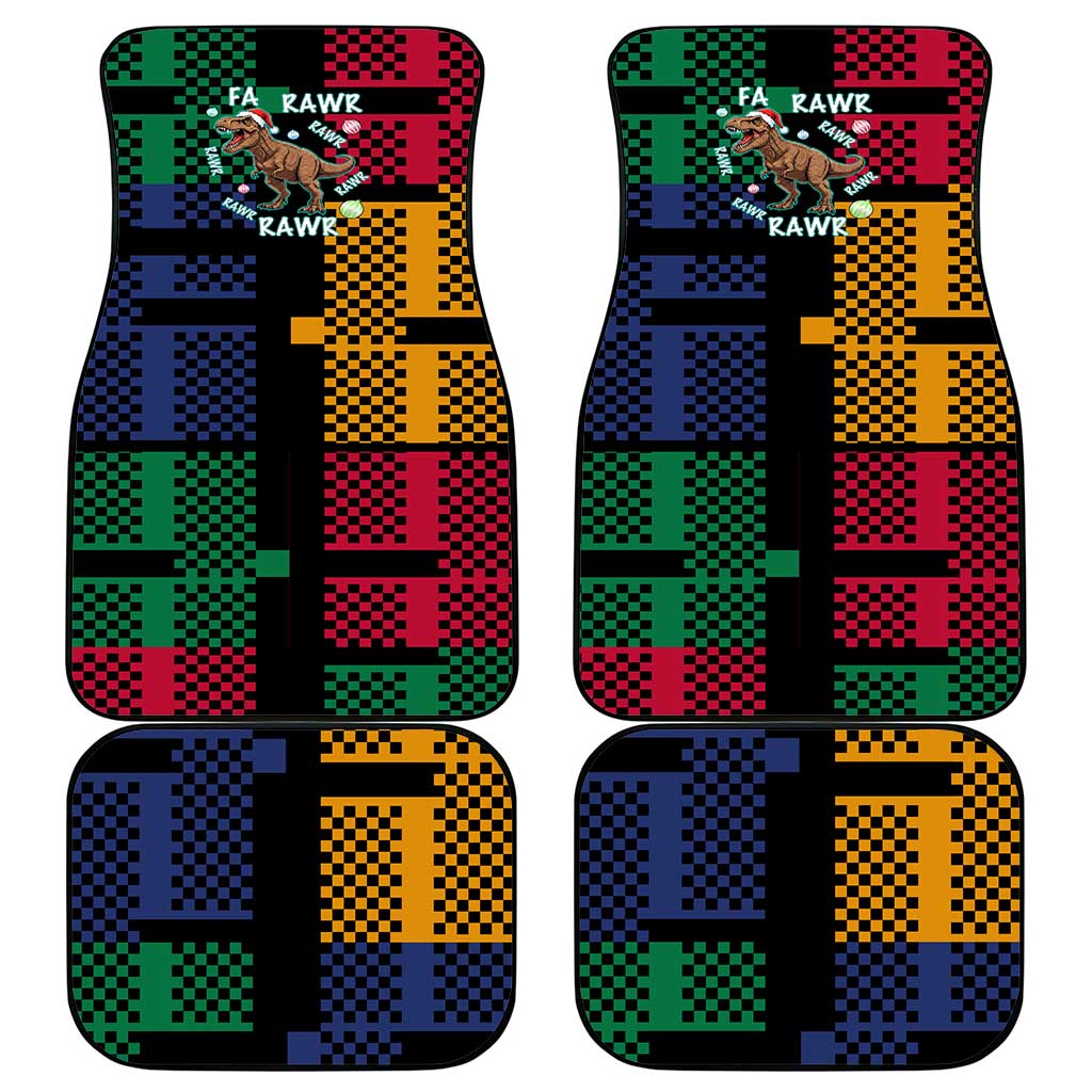 Christmas T Rex Rawr Rawr Rawr Car Mats Xmas Holiday Patterns - Wonder Print Shop