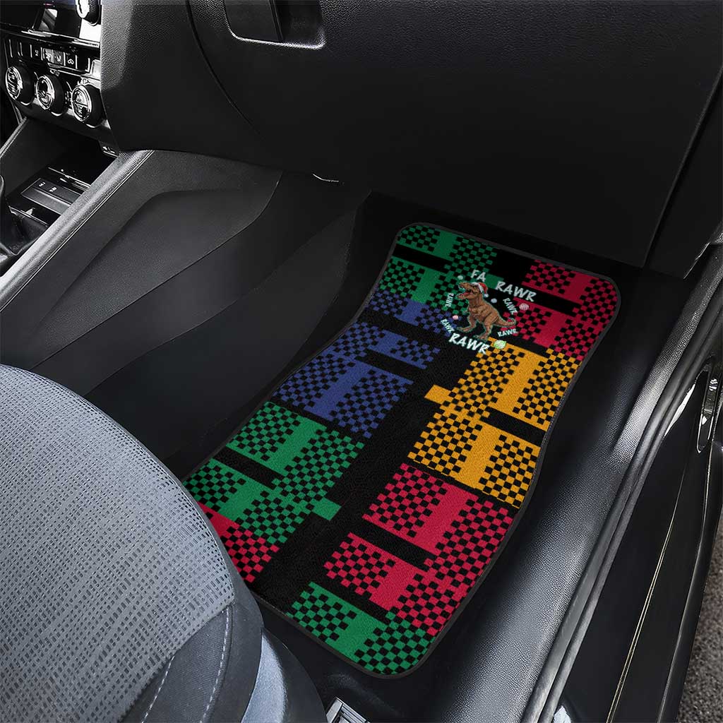 Christmas T Rex Rawr Rawr Rawr Car Mats Xmas Holiday Patterns - Wonder Print Shop