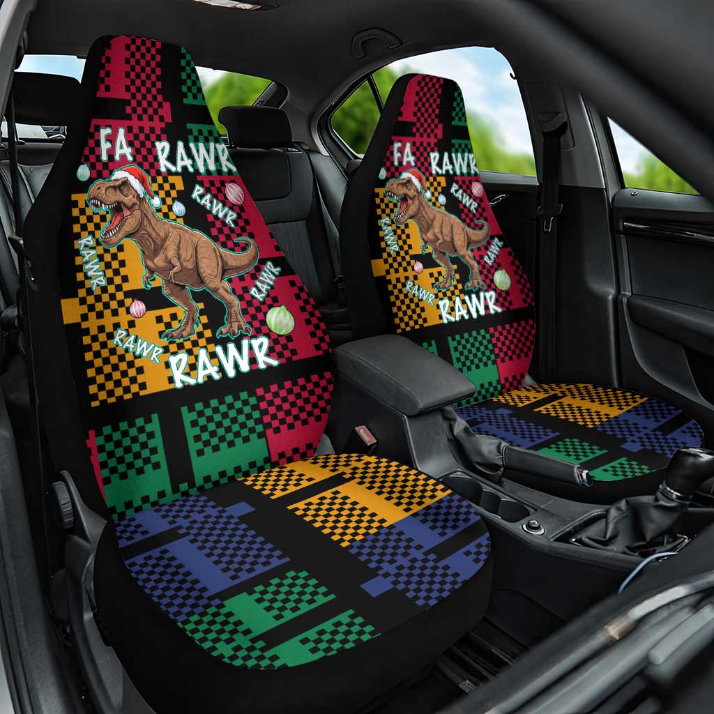 Christmas T Rex Rawr Rawr Rawr Car Seat Cover Xmas Holiday Patterns - Wonder Print Shop