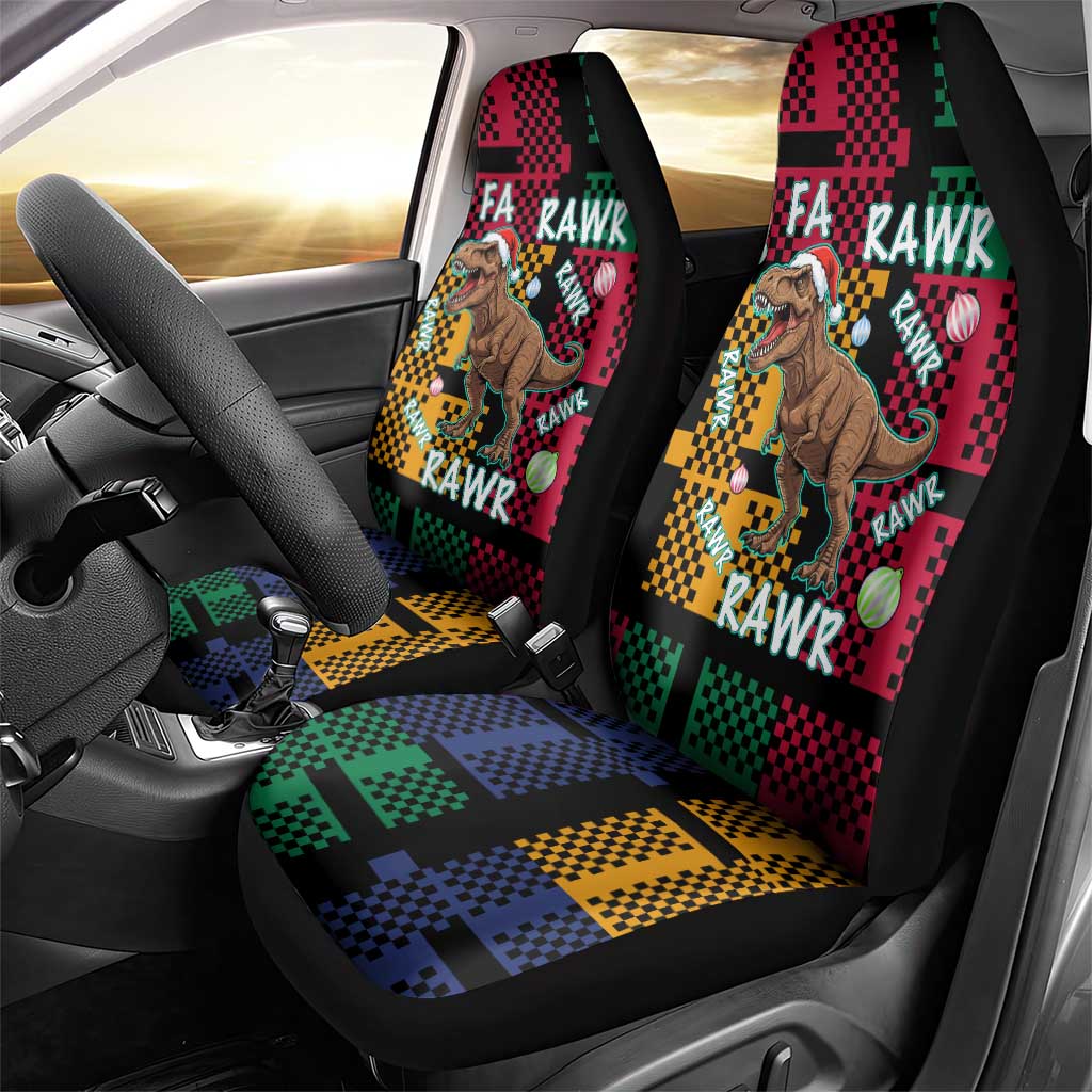 Christmas T Rex Rawr Rawr Rawr Car Seat Cover Xmas Holiday Patterns - Wonder Print Shop