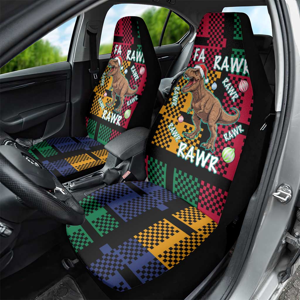 Christmas T Rex Rawr Rawr Rawr Car Seat Cover Xmas Holiday Patterns - Wonder Print Shop
