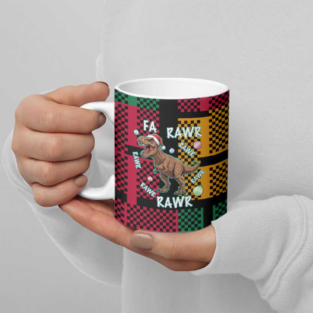 Christmas T Rex Rawr Rawr Rawr Ceramic Mug Xmas Holiday Patterns - Wonder Print Shop