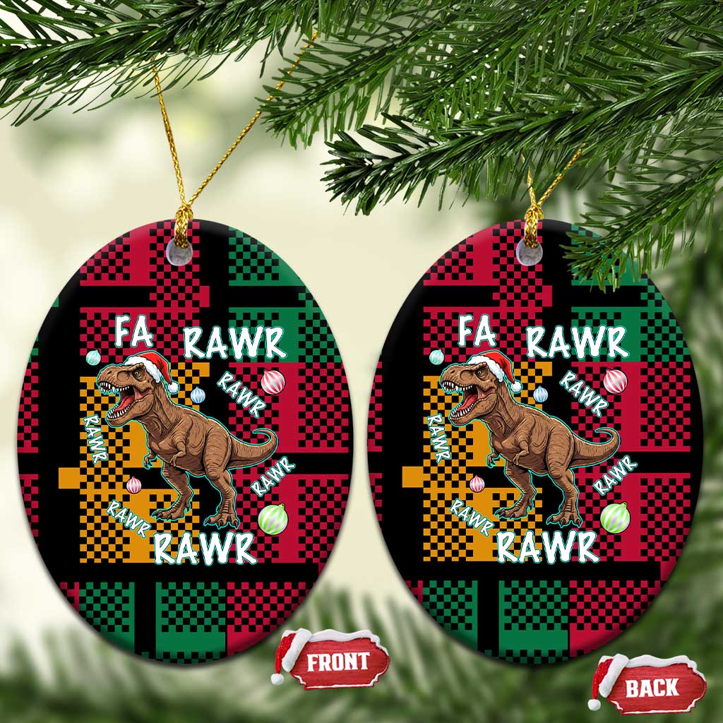 Christmas T Rex Rawr Rawr Rawr Ceramic Ornament Xmas Holiday Patterns - Wonder Print Shop