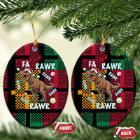 Christmas T Rex Rawr Rawr Rawr Ceramic Ornament Xmas Holiday Patterns - Wonder Print Shop