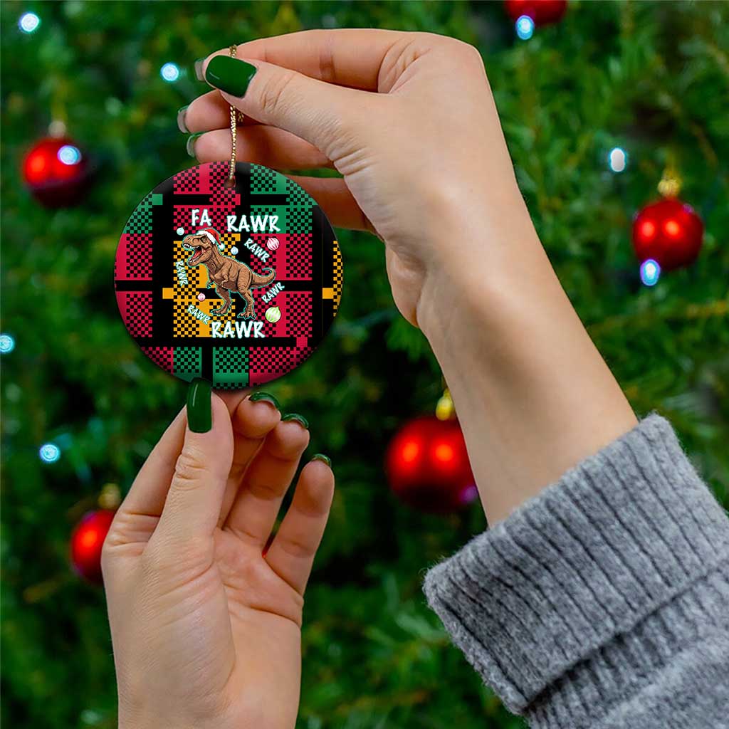 Christmas T Rex Rawr Rawr Rawr Ceramic Ornament Xmas Holiday Patterns - Wonder Print Shop