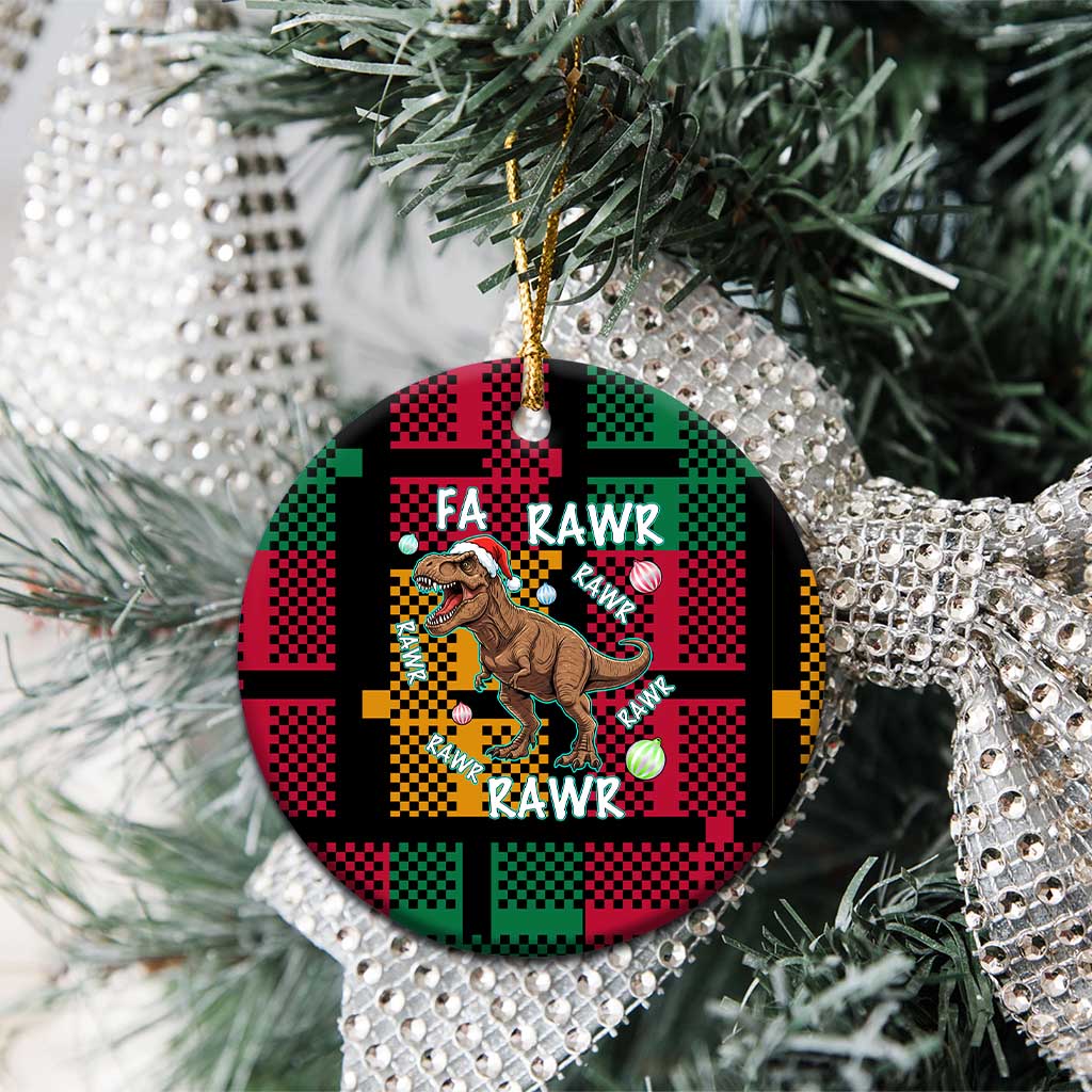 Christmas T Rex Rawr Rawr Rawr Ceramic Ornament Xmas Holiday Patterns - Wonder Print Shop