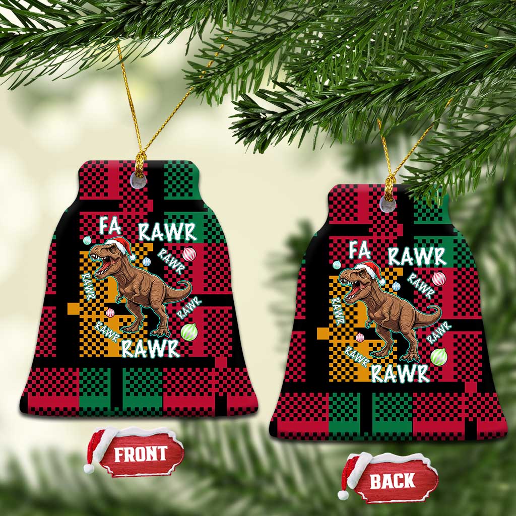 Christmas T Rex Rawr Rawr Rawr Ceramic Ornament Xmas Holiday Patterns - Wonder Print Shop