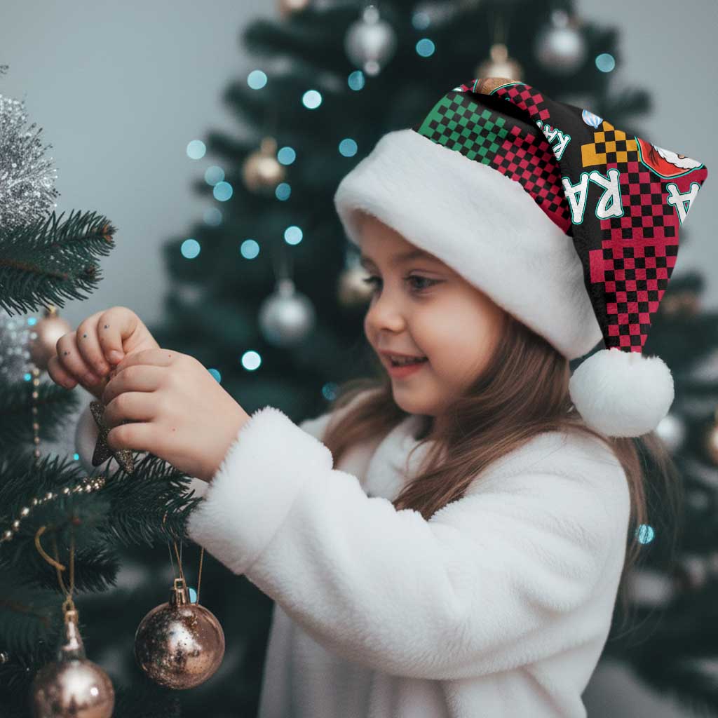 Christmas T Rex Rawr Rawr Rawr Christmas Santa Hat Xmas Holiday Patterns - Wonder Print Shop