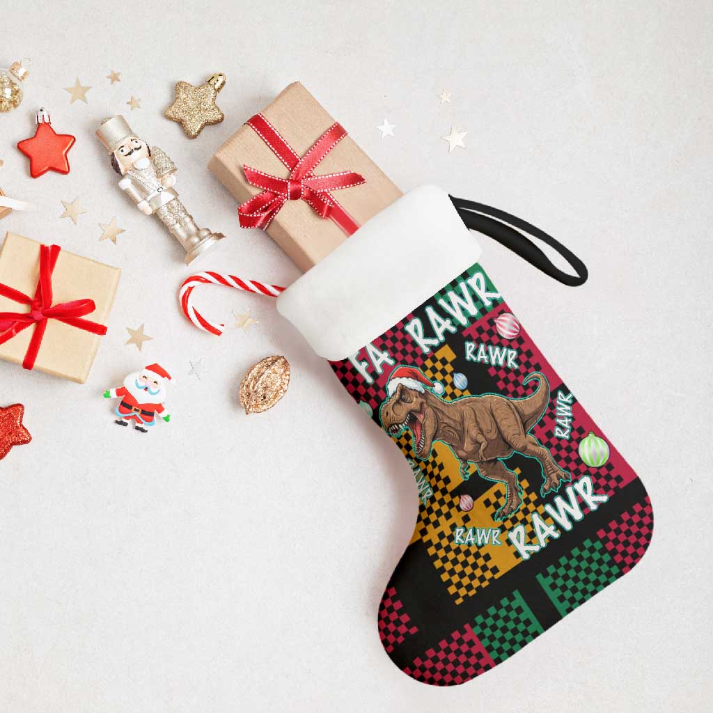 Christmas T Rex Rawr Rawr Rawr Christmas Stocking Xmas Holiday Patterns - Wonder Print Shop