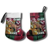 Christmas T Rex Rawr Rawr Rawr Christmas Stocking Xmas Holiday Patterns - Wonder Print Shop