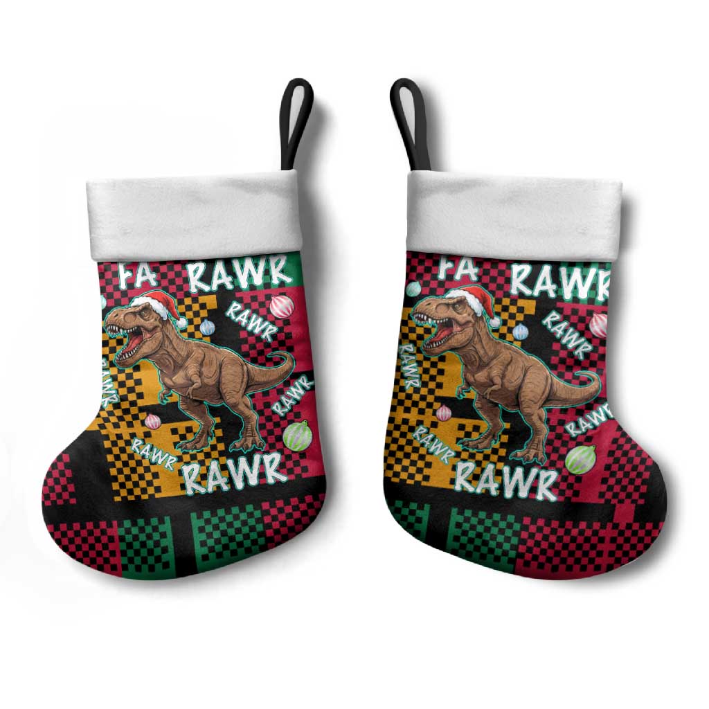 Christmas T Rex Rawr Rawr Rawr Christmas Stocking Xmas Holiday Patterns - Wonder Print Shop