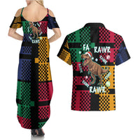 Christmas T Rex Rawr Rawr Rawr Couples Matching Summer Maxi Dress and Hawaiian Shirt Xmas Holiday Patterns - undefined