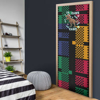 Christmas T Rex Rawr Rawr Rawr Door Cover Xmas Holiday Patterns - Wonder Print Shop
