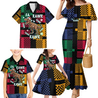 Christmas T Rex Rawr Rawr Rawr Family Matching Mermaid Dress and Hawaiian Shirt Xmas Holiday Patterns - Wonder Print Shop