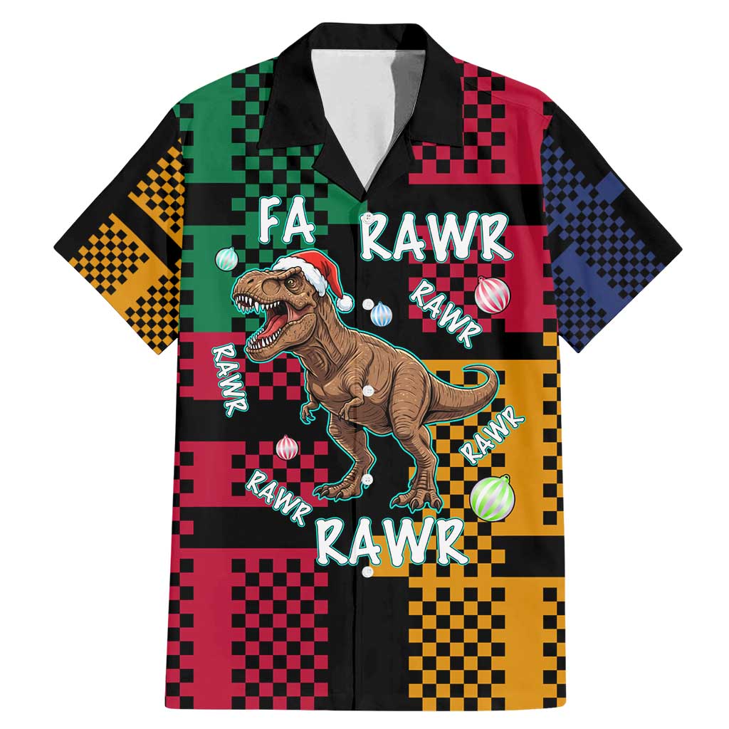 Christmas T Rex Rawr Rawr Rawr Family Matching Mermaid Dress and Hawaiian Shirt Xmas Holiday Patterns - Wonder Print Shop