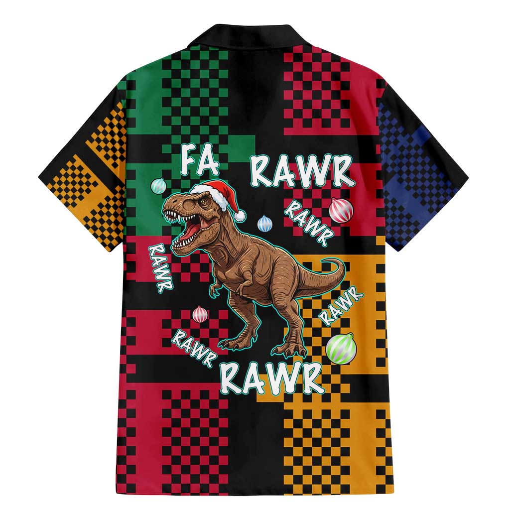 Christmas T Rex Rawr Rawr Rawr Family Matching Mermaid Dress and Hawaiian Shirt Xmas Holiday Patterns - Wonder Print Shop