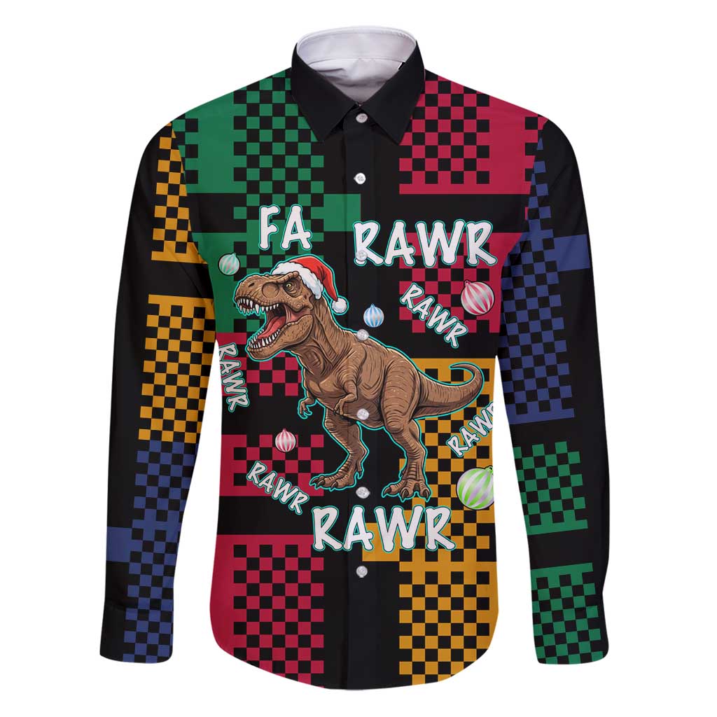 Christmas T Rex Rawr Rawr Rawr Family Matching Puletasi and Hawaiian Shirt Xmas Holiday Patterns - Wonder Print Shop