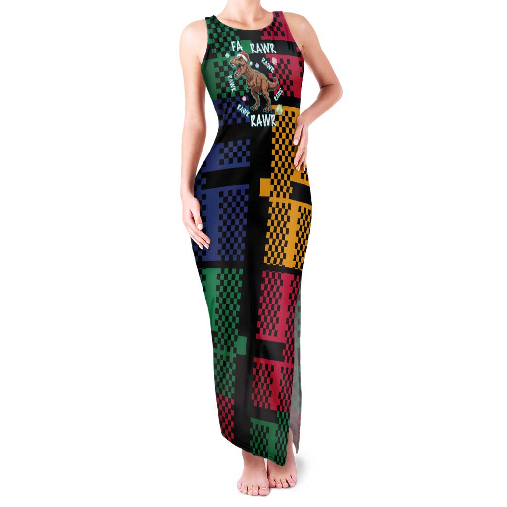 Christmas T Rex Rawr Rawr Rawr Family Matching Tank Maxi Dress and Hawaiian Shirt Xmas Holiday Patterns - Wonder Print Shop