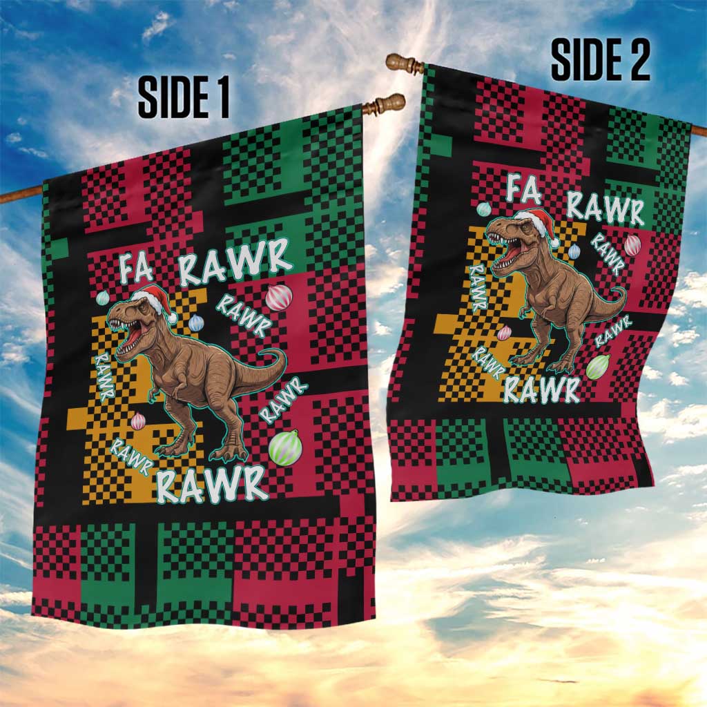 Christmas T Rex Rawr Rawr Rawr Garden Flag Xmas Holiday Patterns - Wonder Print Shop