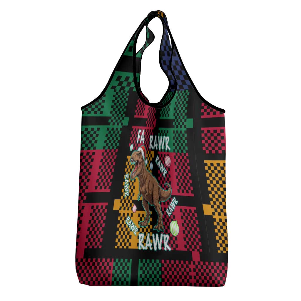 Christmas T Rex Rawr Rawr Rawr Grocery Bag Xmas Holiday Patterns - Wonder Print Shop