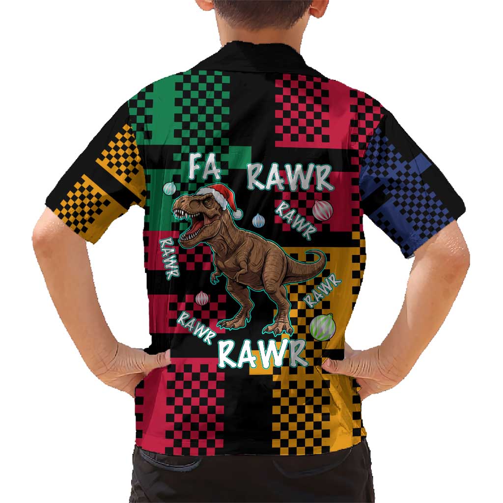 Christmas T Rex Rawr Rawr Rawr Hawaiian Shirt Xmas Holiday Patterns - Wonder Print Shop