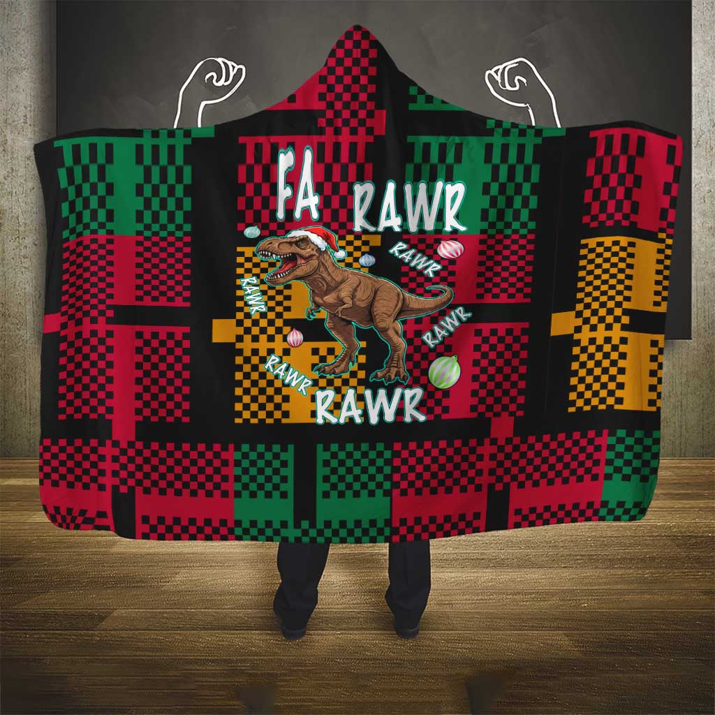 Christmas T Rex Rawr Rawr Rawr Hooded Blanket Xmas Holiday Patterns - Wonder Print Shop