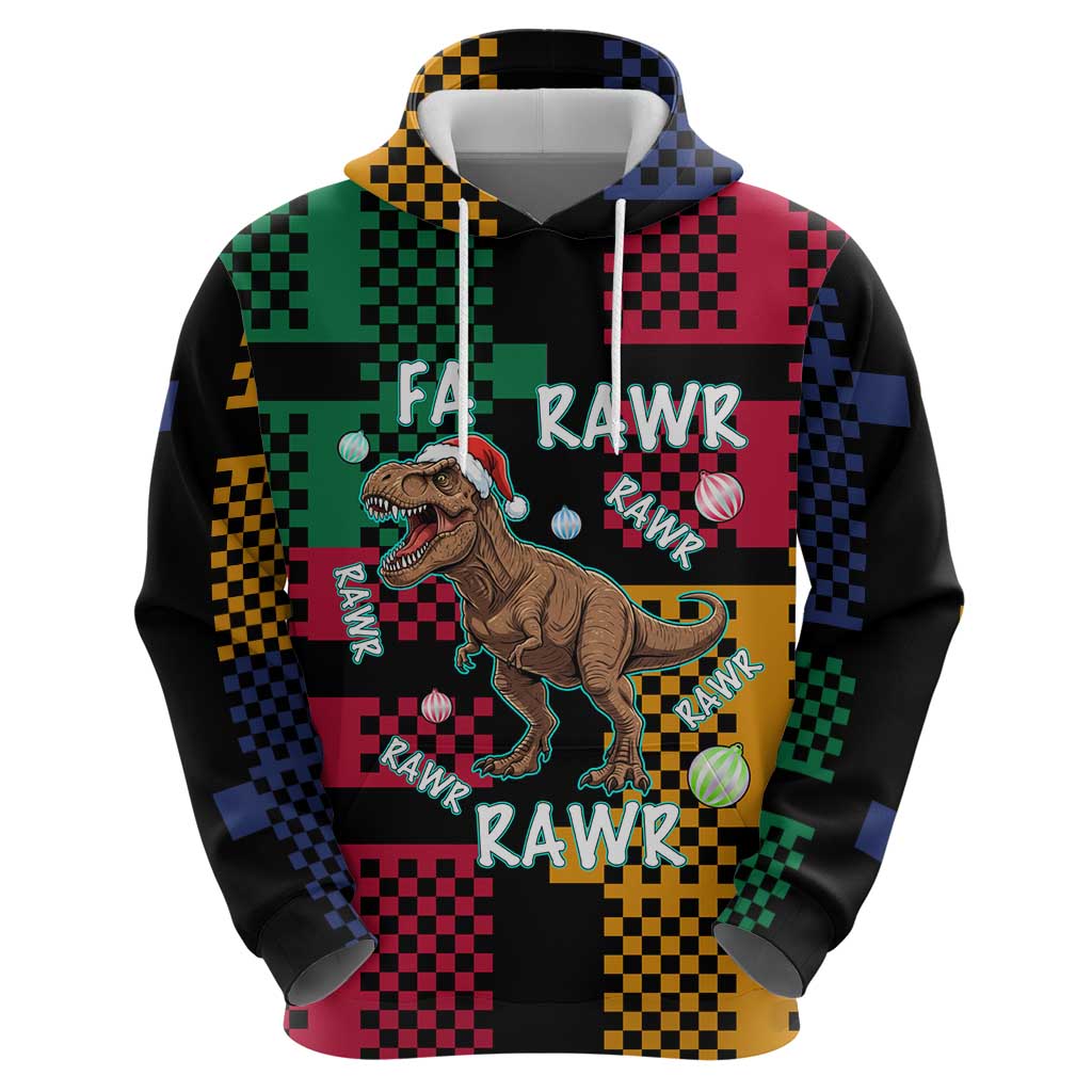 Christmas T Rex Rawr Rawr Rawr Hoodie Xmas Holiday Patterns - Wonder Print Shop