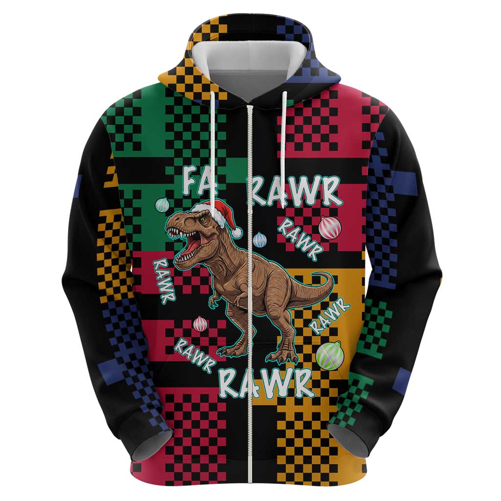 Christmas T Rex Rawr Rawr Rawr Hoodie Xmas Holiday Patterns - Wonder Print Shop