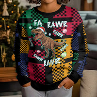 Christmas T Rex Rawr Rawr Rawr Kid Ugly Christmas Sweater Xmas Holiday Patterns - Wonder Print Shop