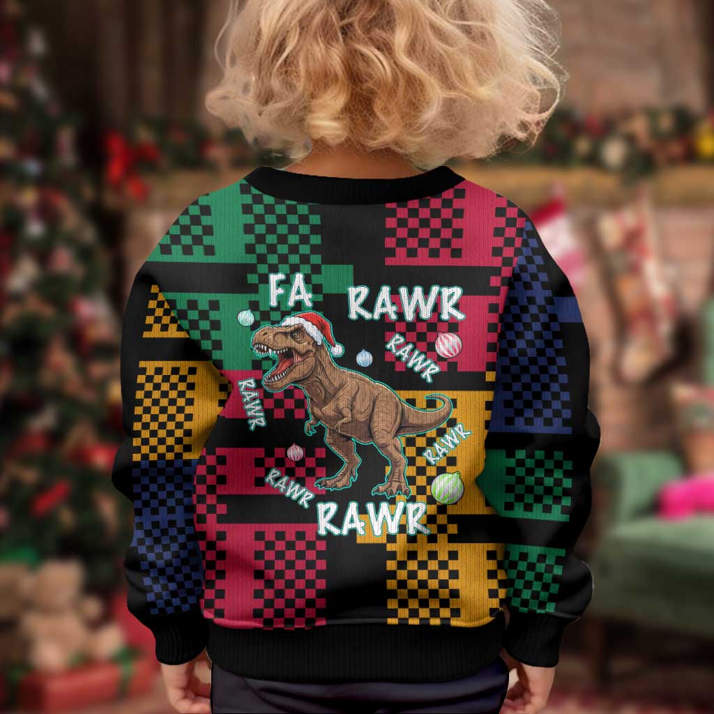 Christmas T Rex Rawr Rawr Rawr Kid Ugly Christmas Sweater Xmas Holiday Patterns - Wonder Print Shop