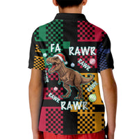 Christmas T Rex Rawr Rawr Rawr Kid Polo Shirt Xmas Holiday Patterns - Wonder Print Shop
