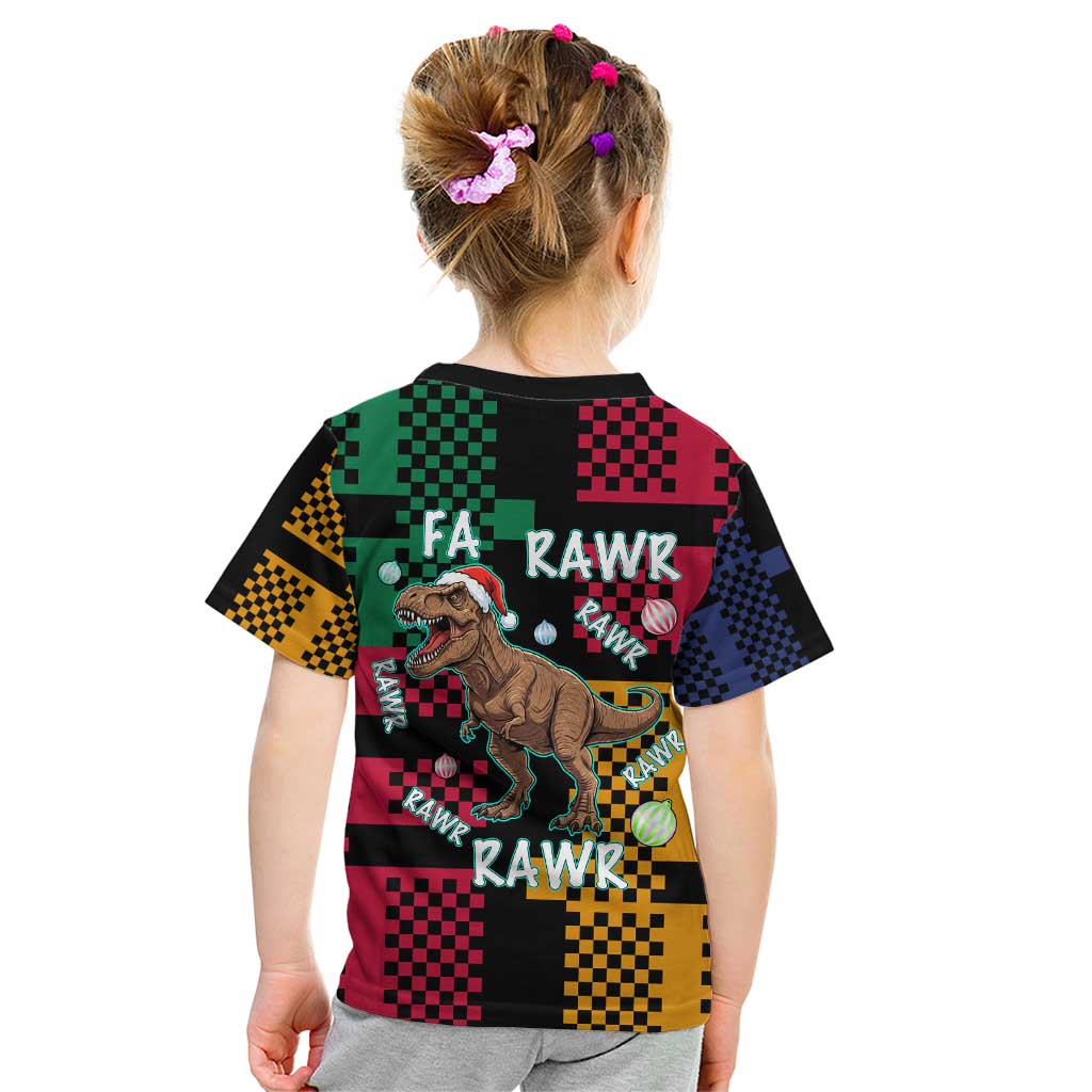 Christmas T Rex Rawr Rawr Rawr Kid T Shirt Xmas Holiday Patterns - Wonder Print Shop