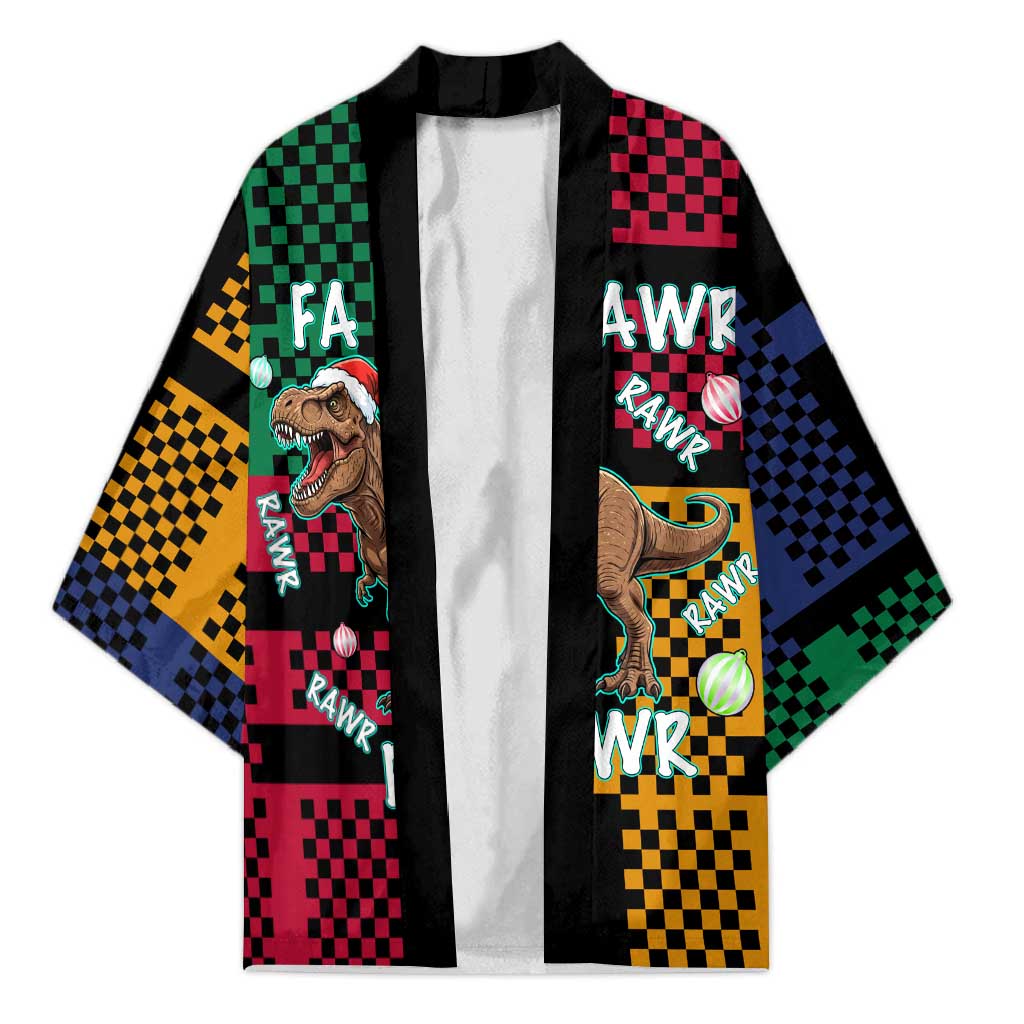 Christmas T Rex Rawr Rawr Rawr Kimono Xmas Holiday Patterns - Wonder Print Shop