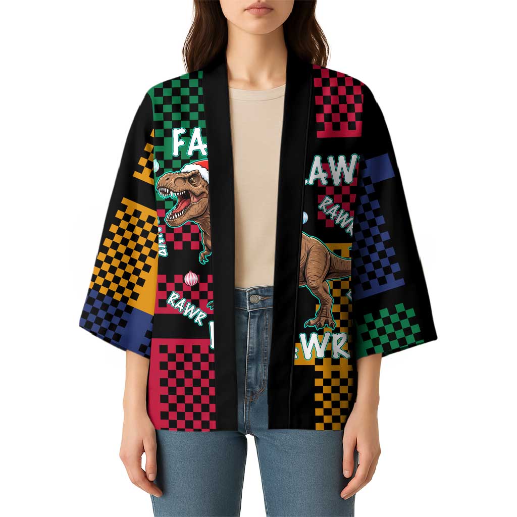 Christmas T Rex Rawr Rawr Rawr Kimono Xmas Holiday Patterns - Wonder Print Shop