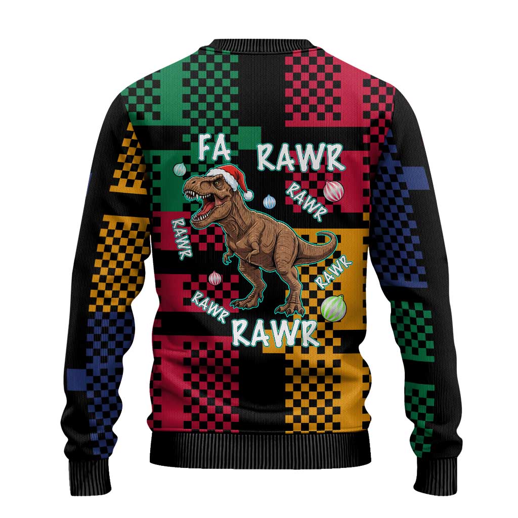 Christmas T Rex Rawr Rawr Rawr Ugly Christmas Sweater Xmas Holiday Patterns - Wonder Print Shop