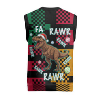 Christmas T Rex Rawr Rawr Rawr Christmas Knitted V-Neck Vest Xmas Holiday Patterns - Wonder Print Shop