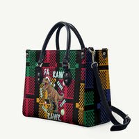 Christmas T Rex Rawr Rawr Rawr Leather Bag Xmas Holiday Patterns - Wonder Print Shop
