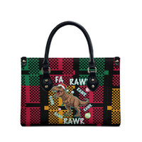 Christmas T Rex Rawr Rawr Rawr Leather Bag Xmas Holiday Patterns - Wonder Print Shop