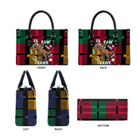 Christmas T Rex Rawr Rawr Rawr Leather Bag Xmas Holiday Patterns - Wonder Print Shop
