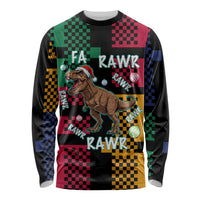 Christmas T Rex Rawr Rawr Rawr Long Sleeve Shirt Xmas Holiday Patterns - Wonder Print Shop